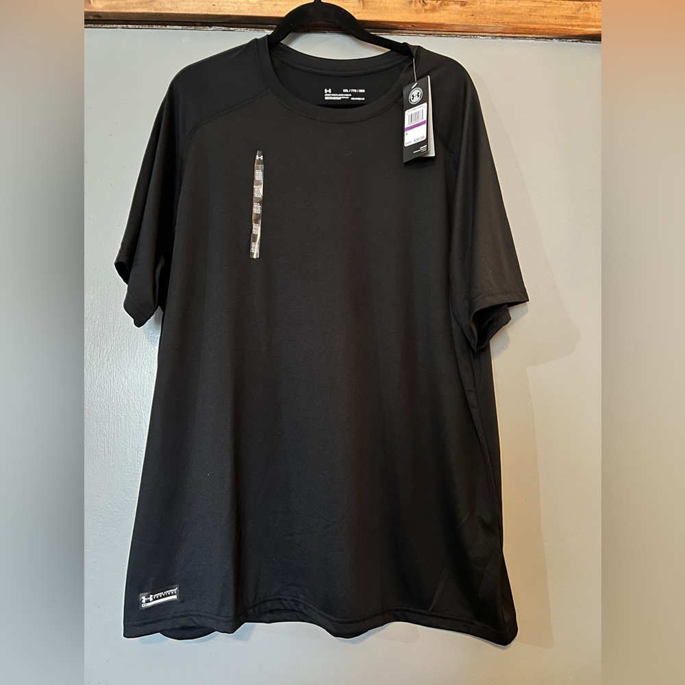 NWT Under Armour Tech Heat Gear Black Tactical Loose Workout Shirt size XXL
